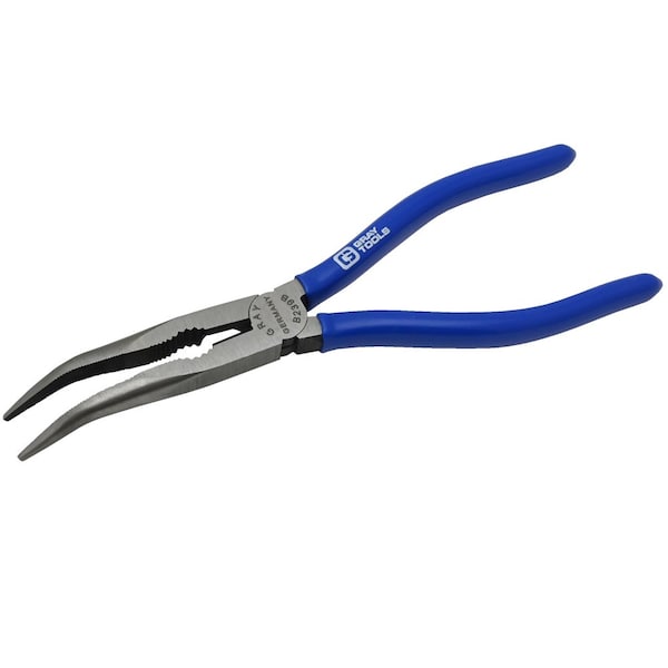 Gray Tools Needle Nose Pliers, 45 Degree Curve With Cutter, 7-7/8 Long, 2-3/4 Jaw B239B - main